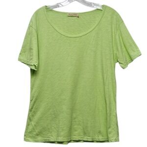 Fresh Produce Green Short Sleeve Scoop Neck T Shirt Women Size M